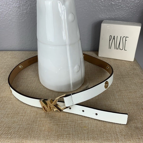 Michael Kors Leather Logo Grommet Belt. main image 4